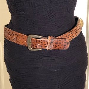 Pony Hair Leopard Print Small Belt